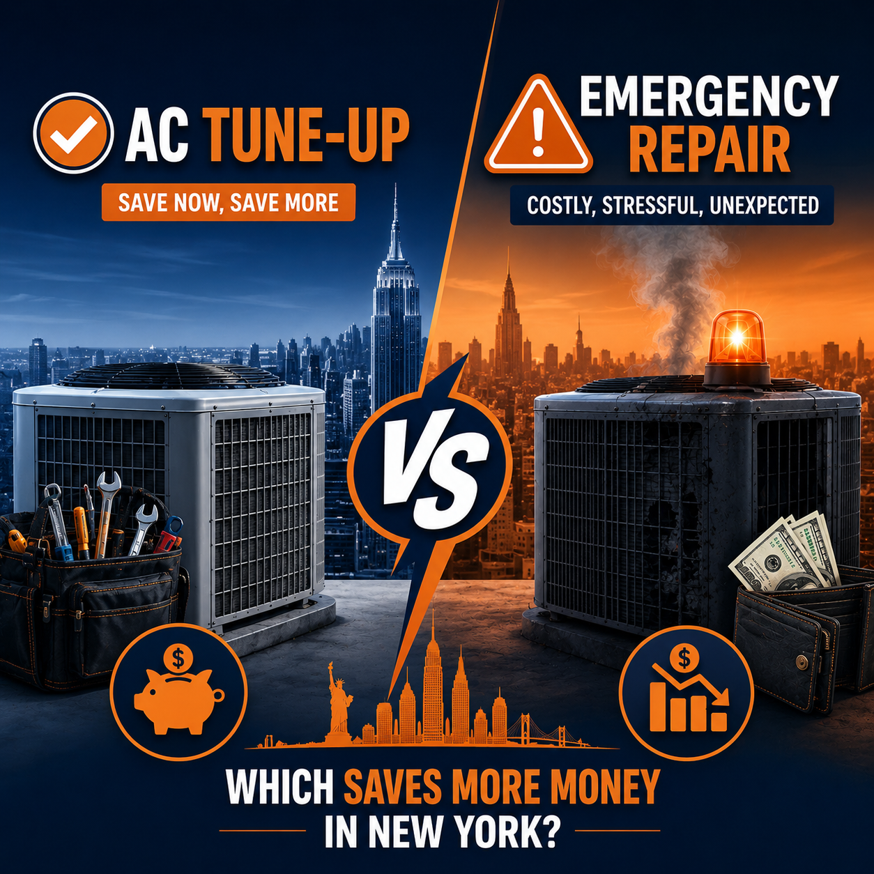 AC Tune-Up vs Emergency Repair: Which Saves More Money in New York?