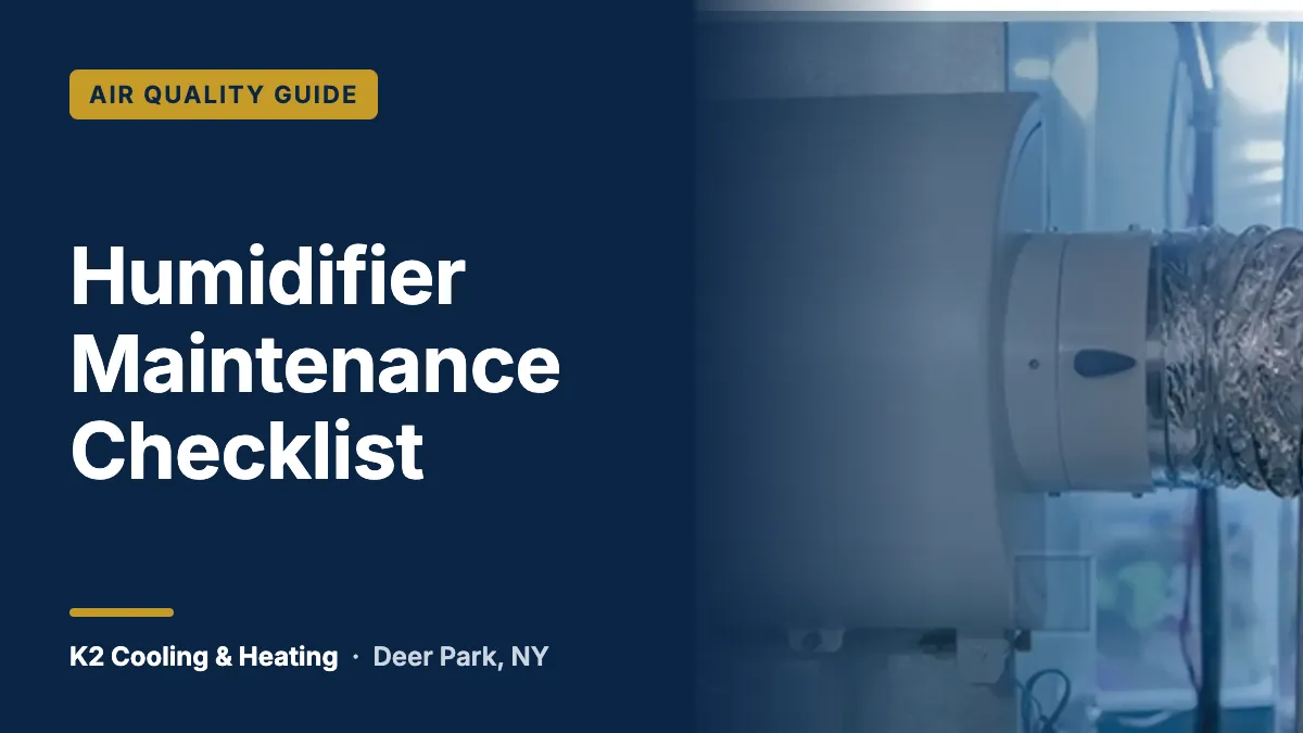Humidifier Maintenance Checklist