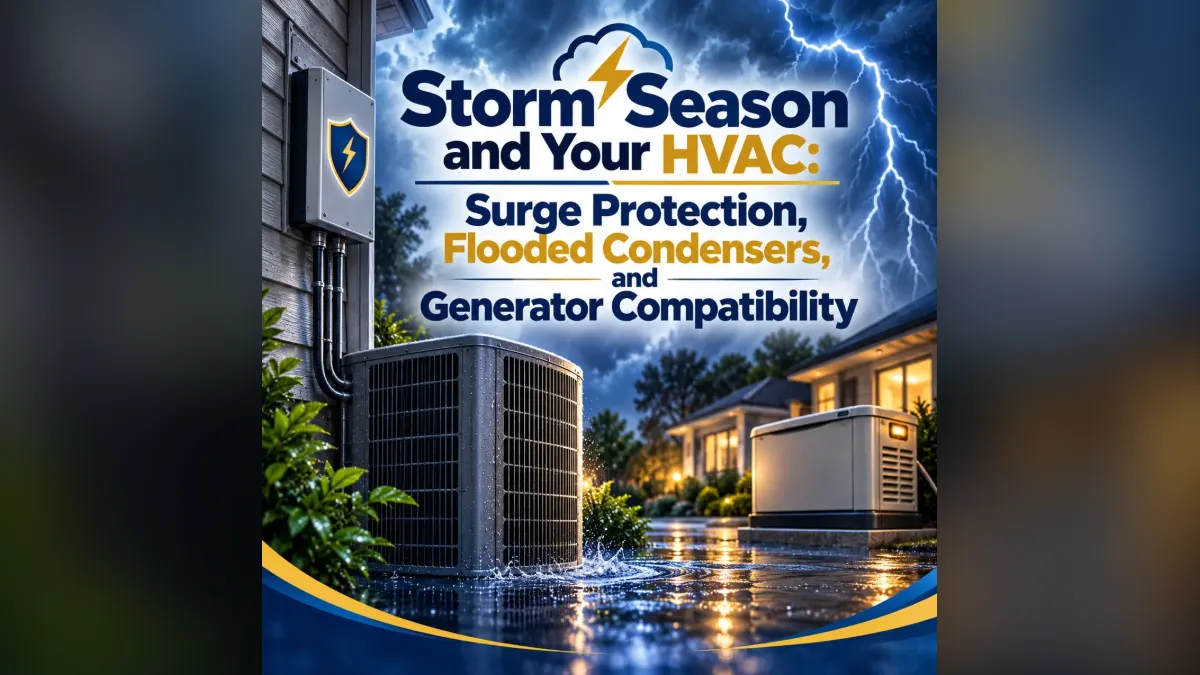 Storm Season and Your HVAC: Surge Protection, Flooded Condensers, and Generator Compatibility