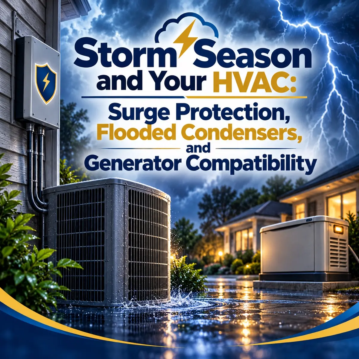 Storm Season and Your HVAC: Surge Protection, Flooded Condensers, and Generator Compatibility