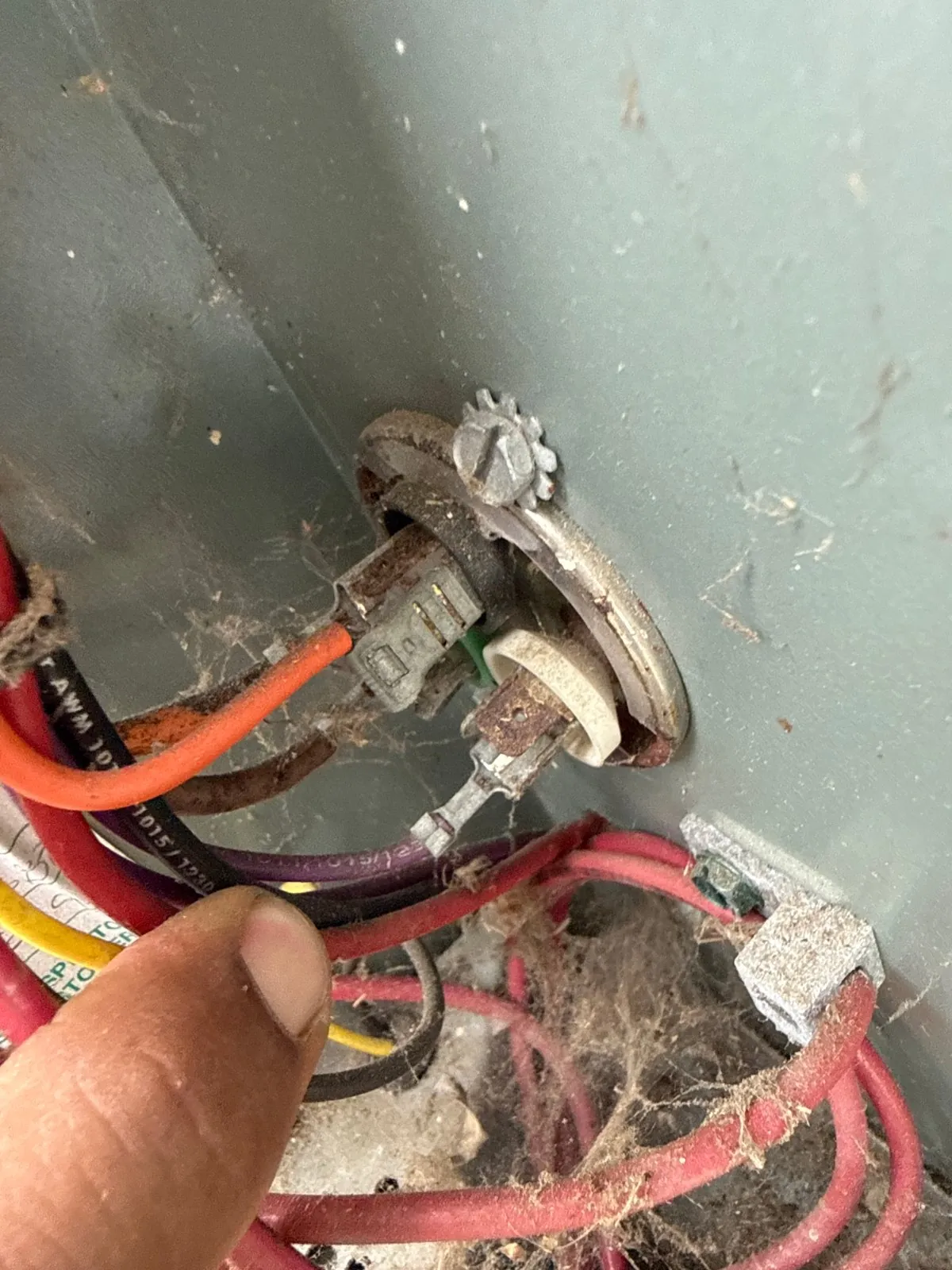Contactor and wiring inside an outdoor condenser, Bay Shore NY