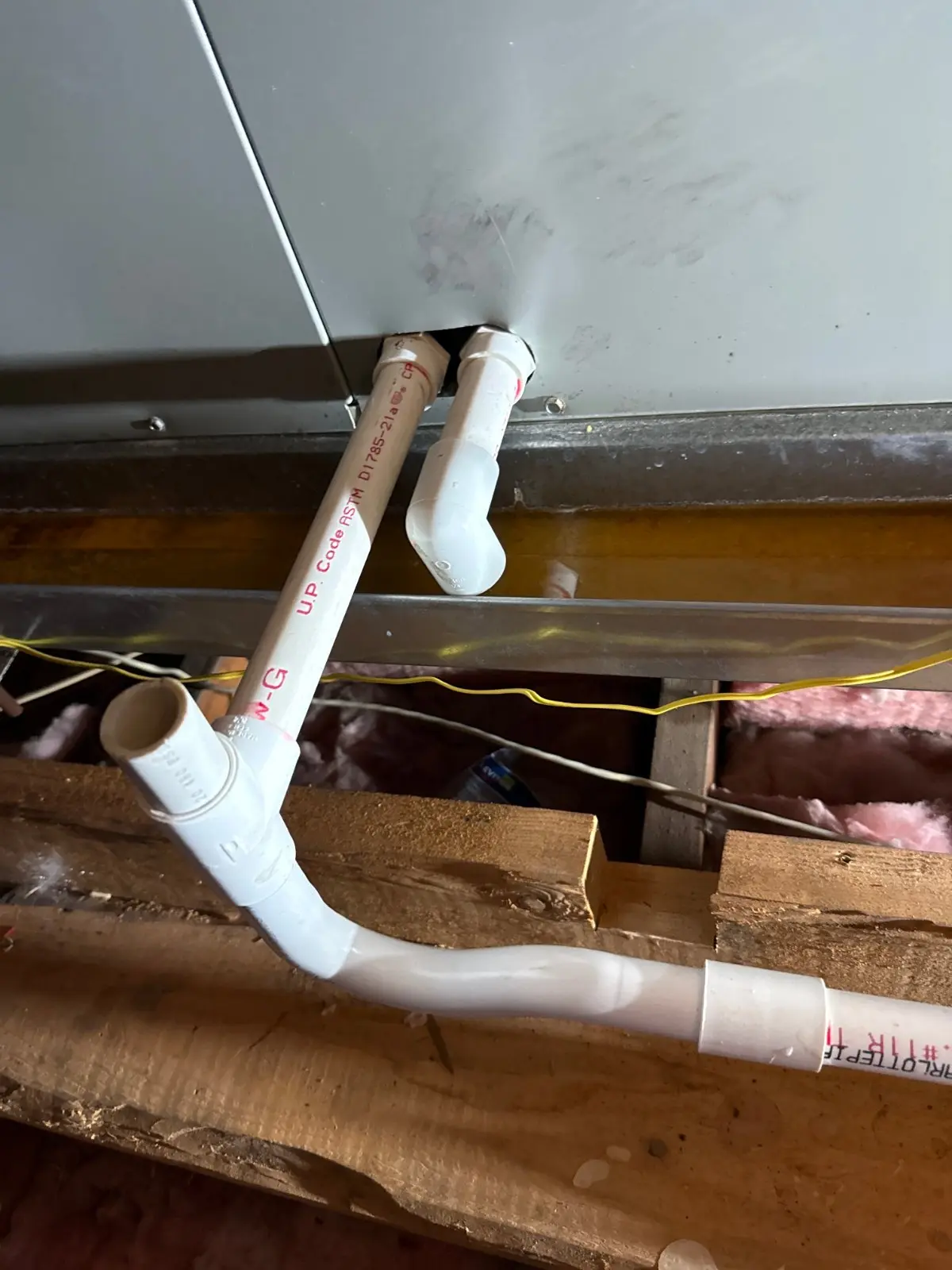 Condensate drain piping from the air handler, Bellmore NY