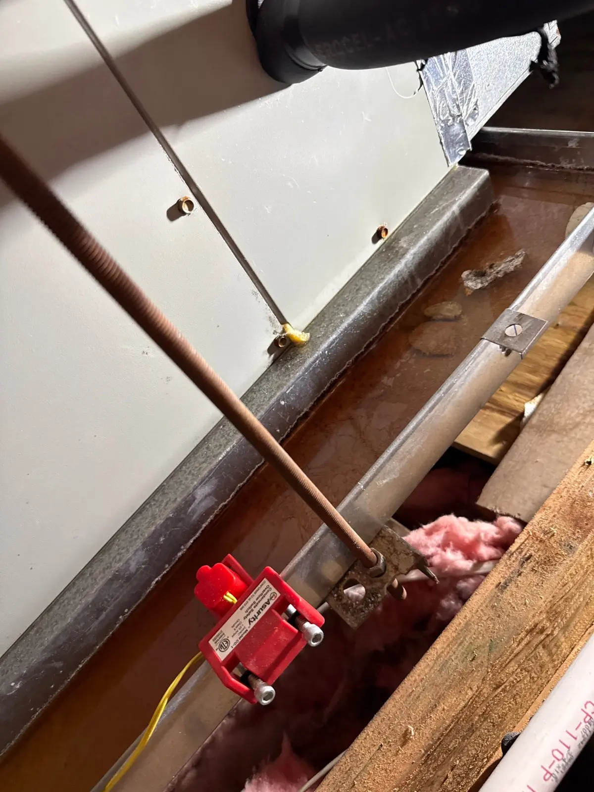 Drain line and safety float switch at the air handler, Bellmore NY