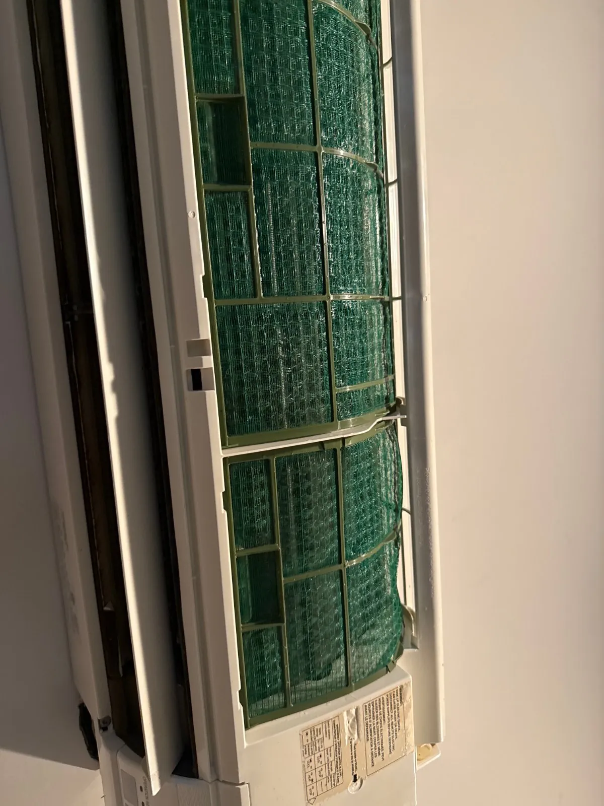 Indoor mini-split unit with its filters out, Commack NY