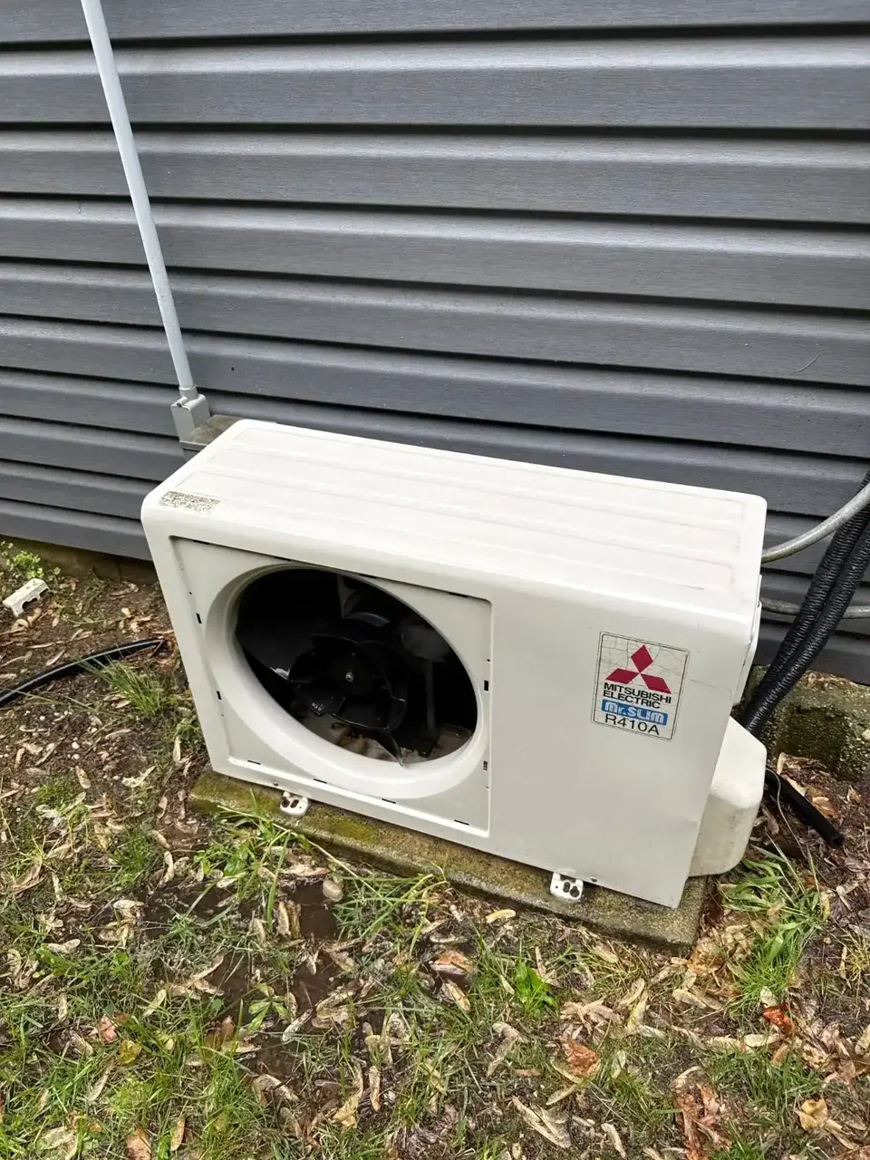 Outdoor mini-split unit after cleaning, Commack NY