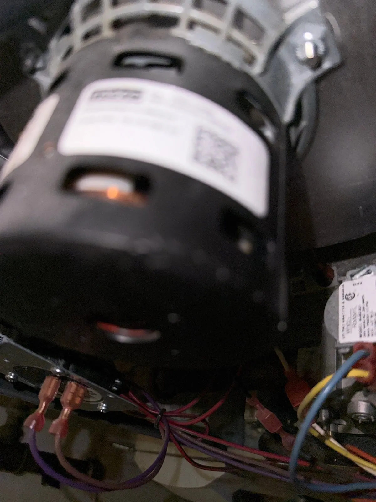 Draft inducer motor inside the furnace