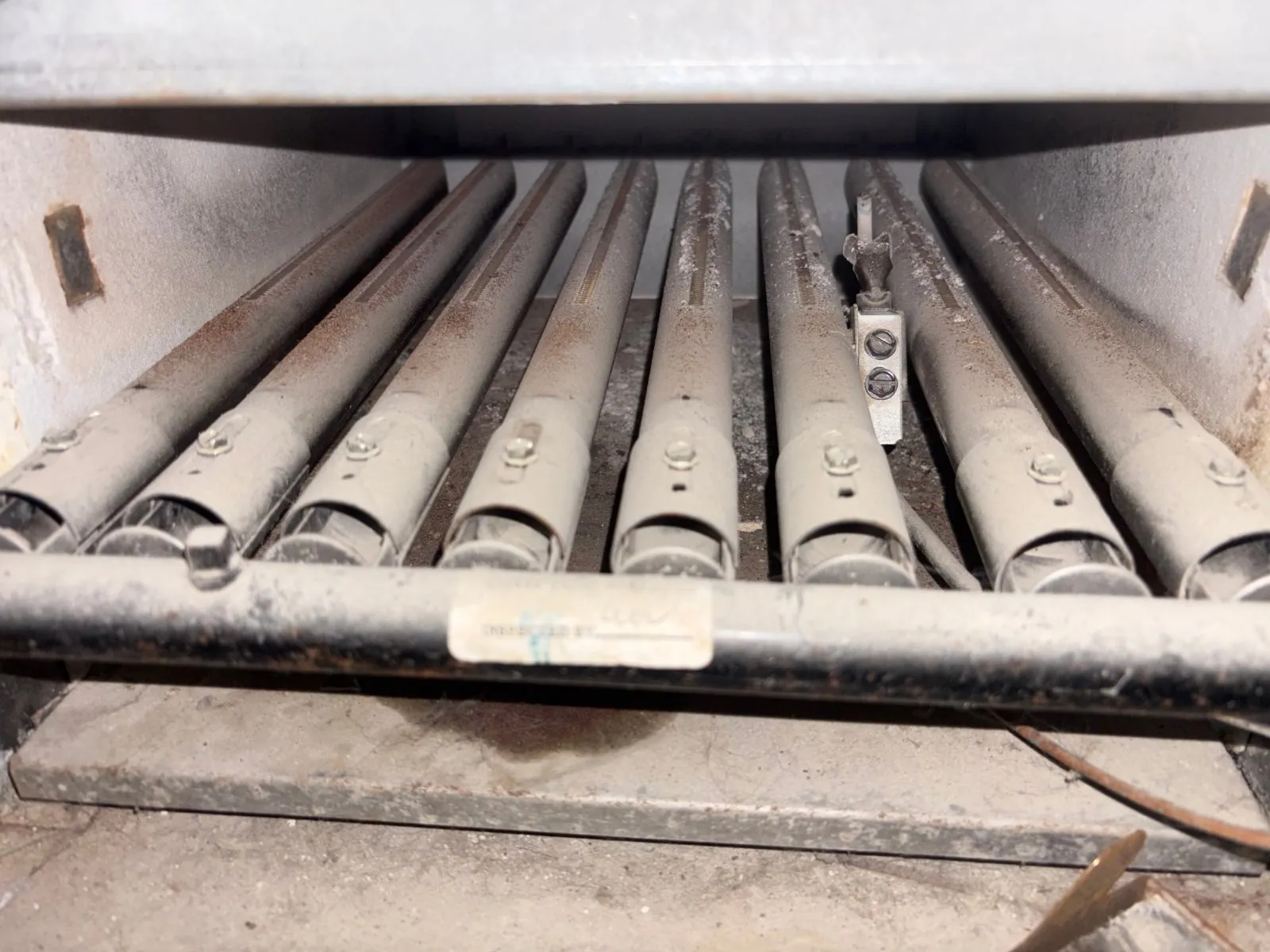 Burners inside the boiler before cleaning, Deer Park NY