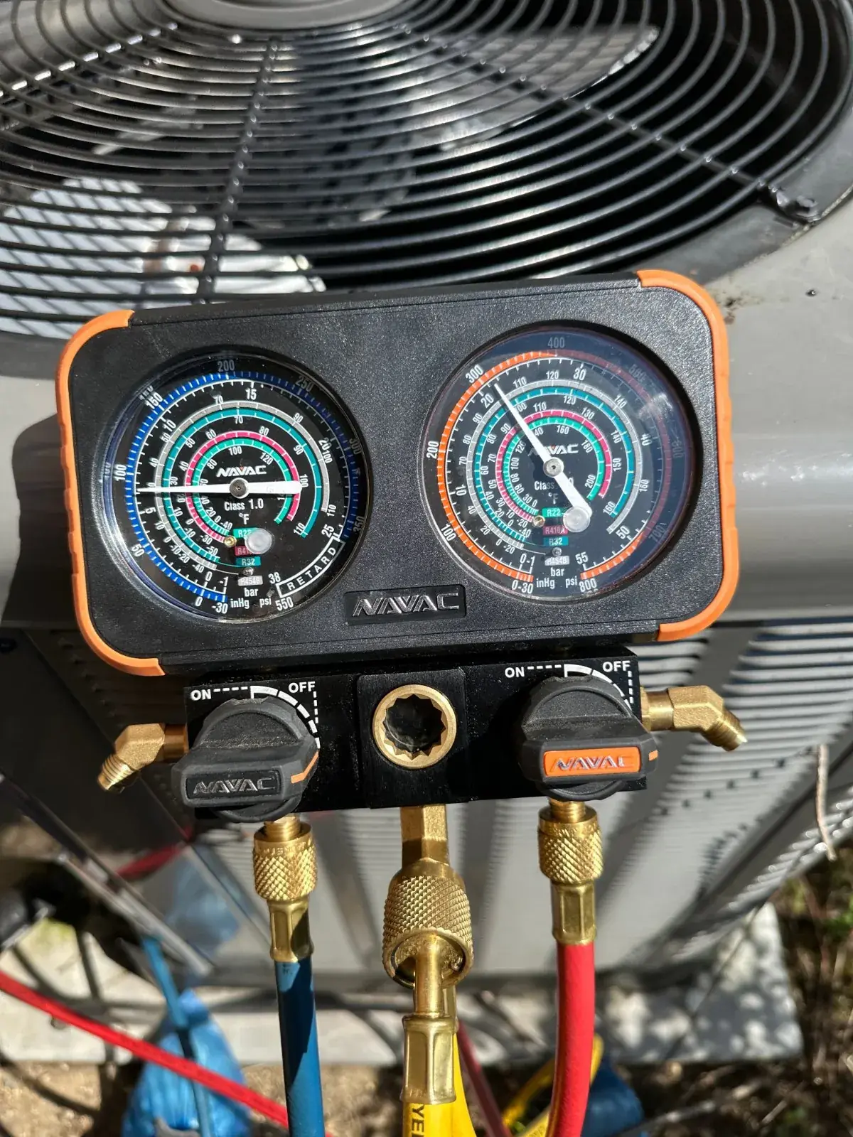 Gauges reading system pressures, Dix Hills NY