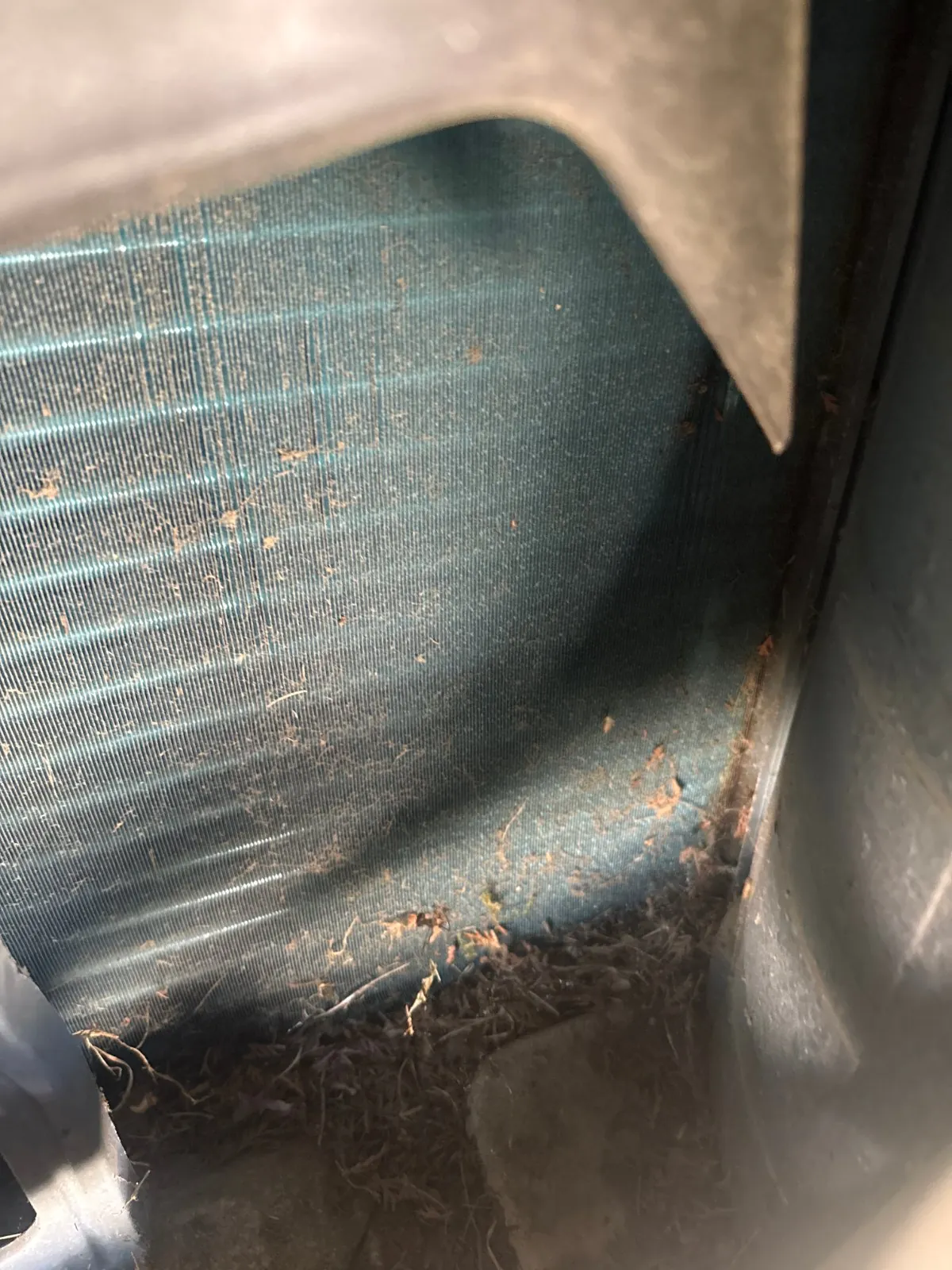 Outdoor coil before chemical cleaning, Dix Hills NY