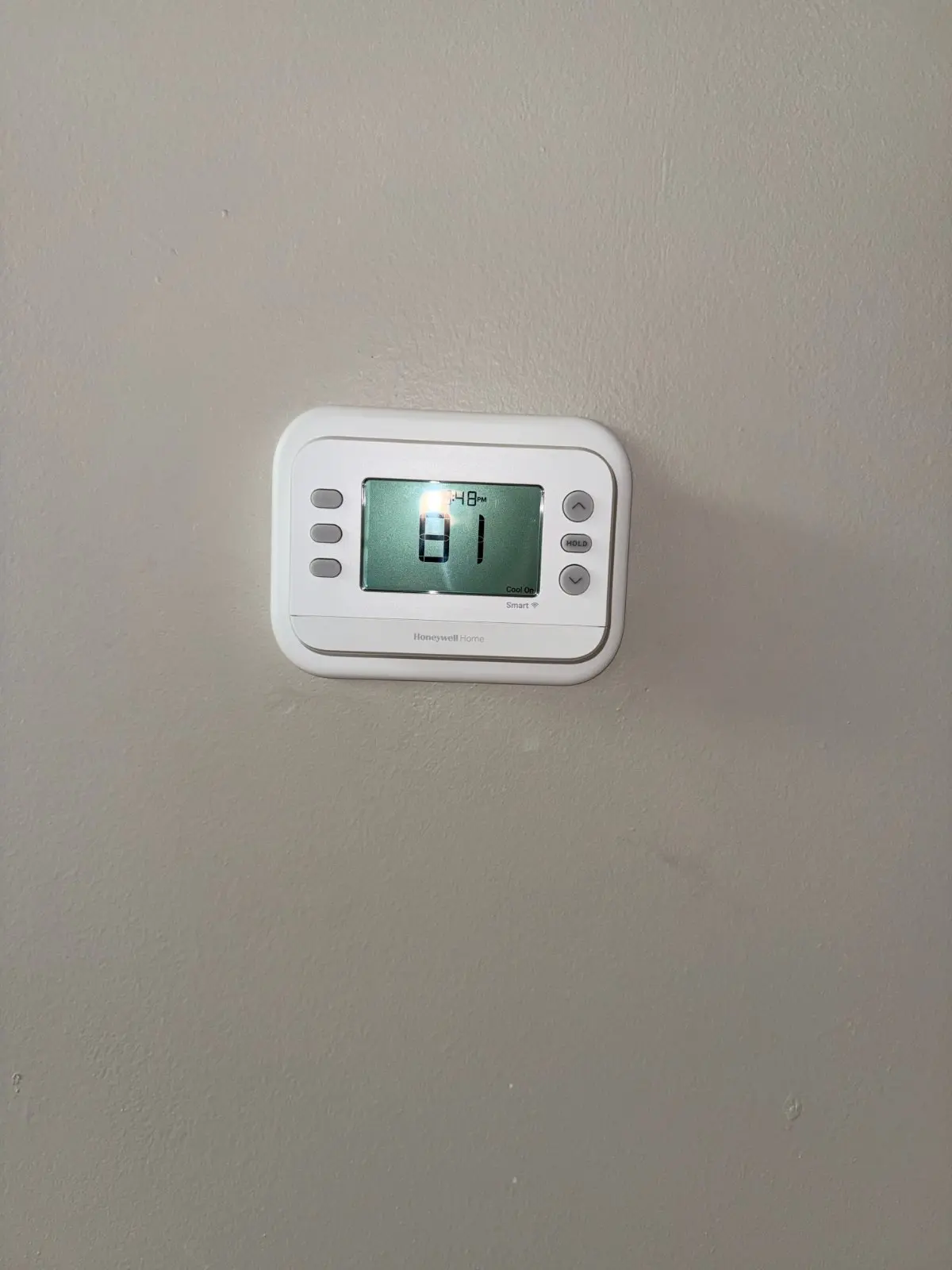 New Wi-Fi thermostat installed with the new system, Dix Hills NY