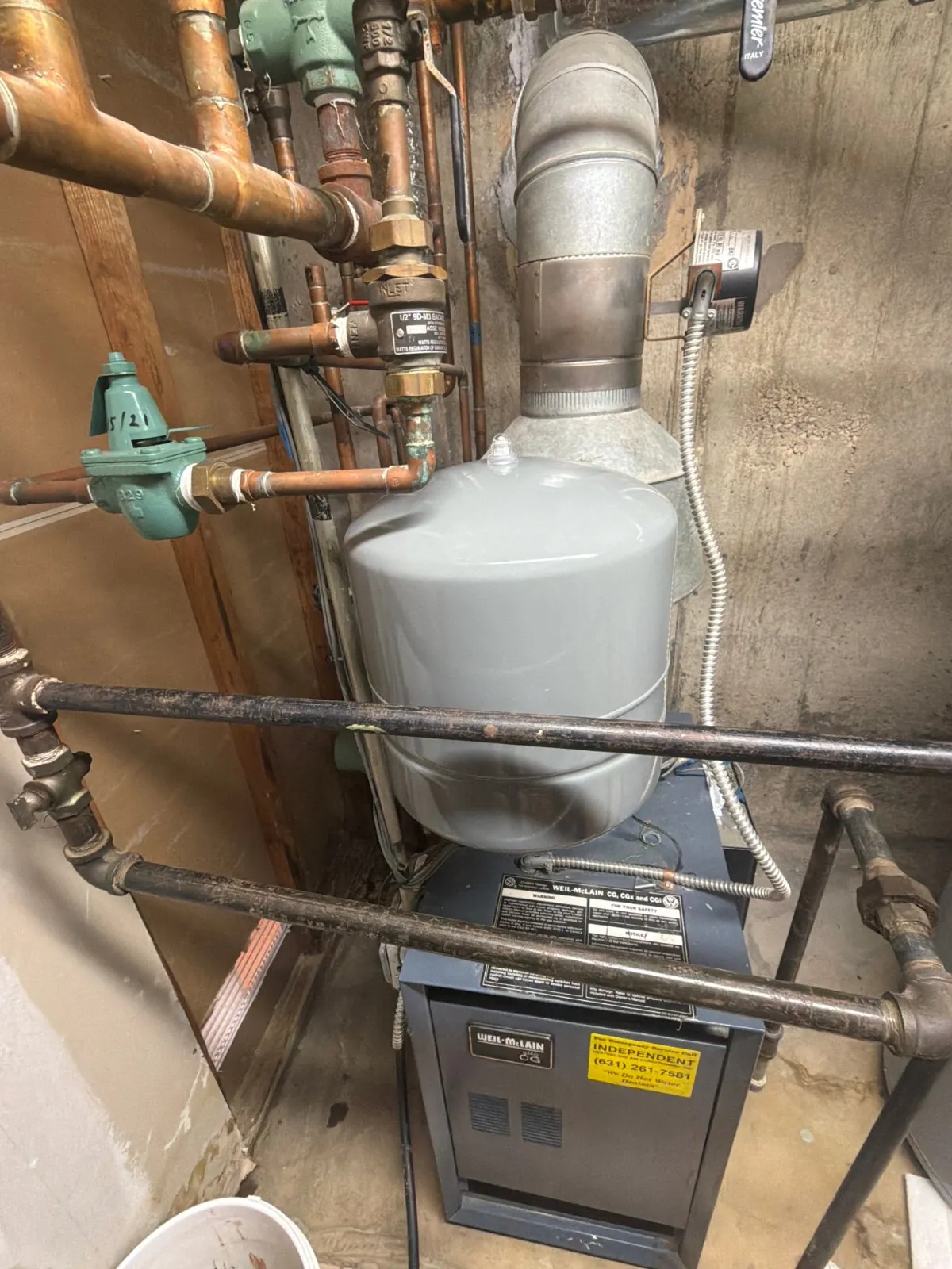 Gas boiler and near-boiler piping, Dix Hills NY
