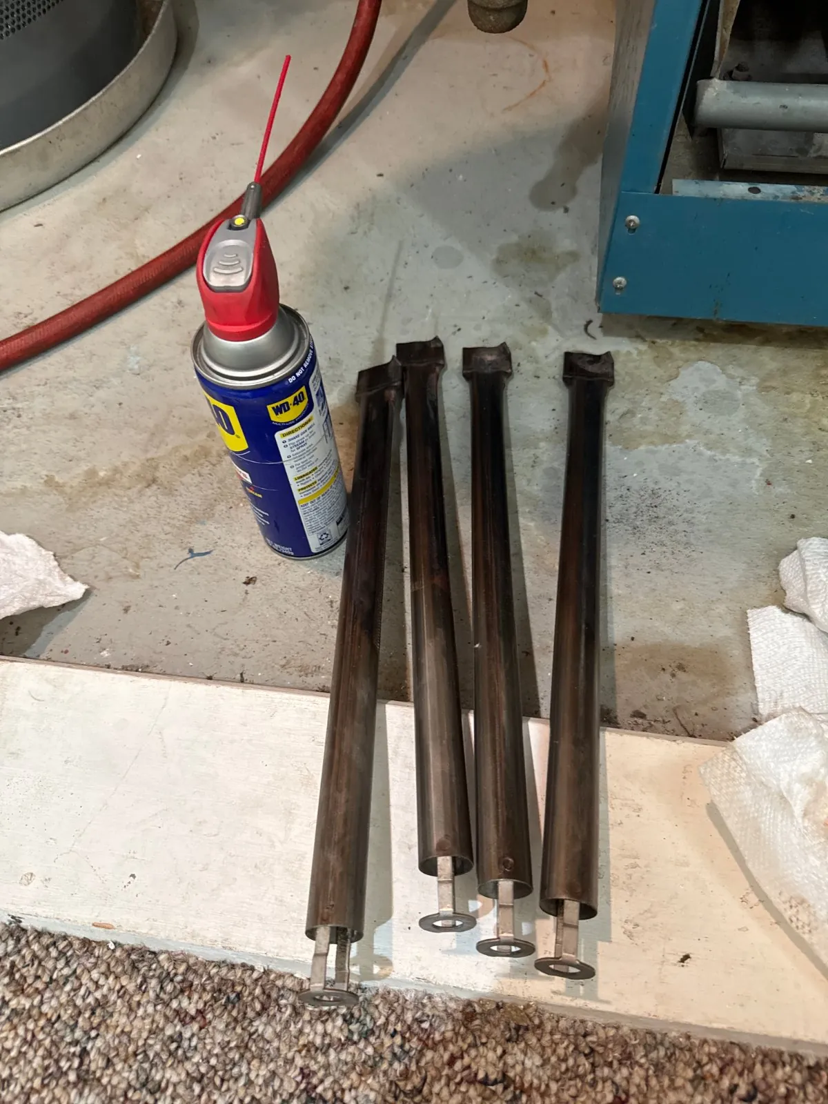 Burners removed for cleaning