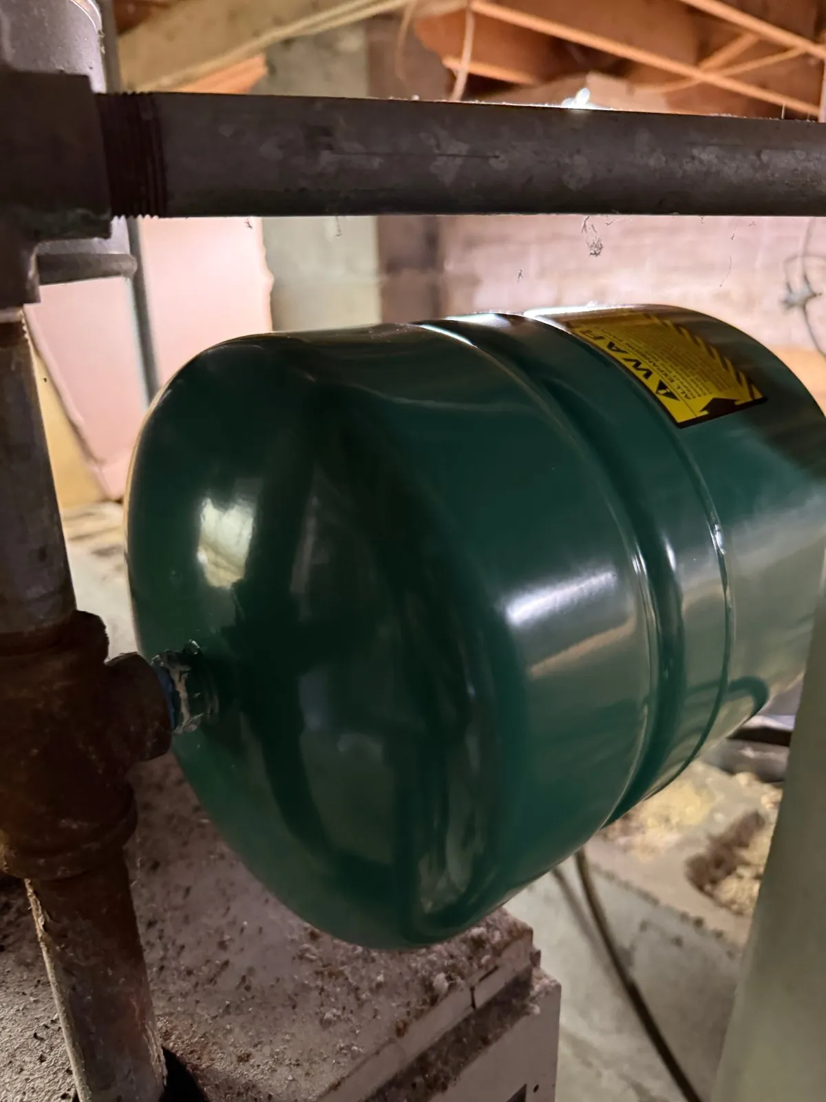 New expansion tank installed on the heating system