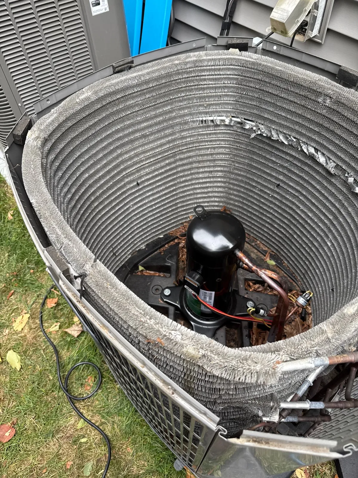 New compressor installed inside the condenser