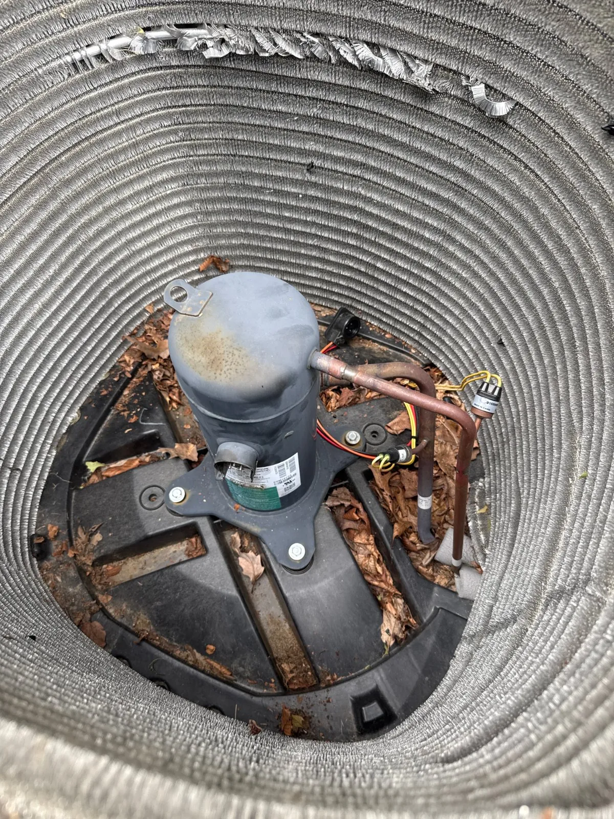 New compressor wired in before the top was refitted