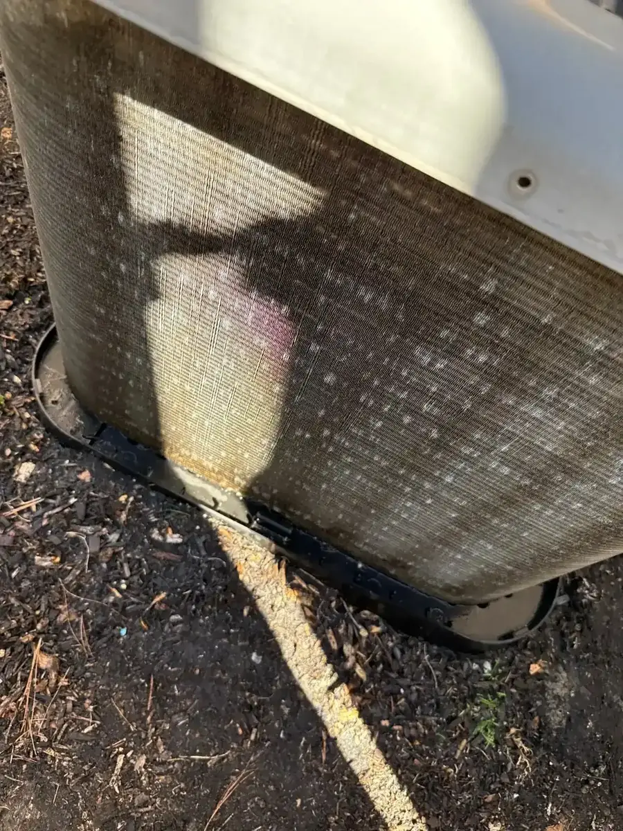 Condenser coil during the chemical cleaning, Farmingdale NY