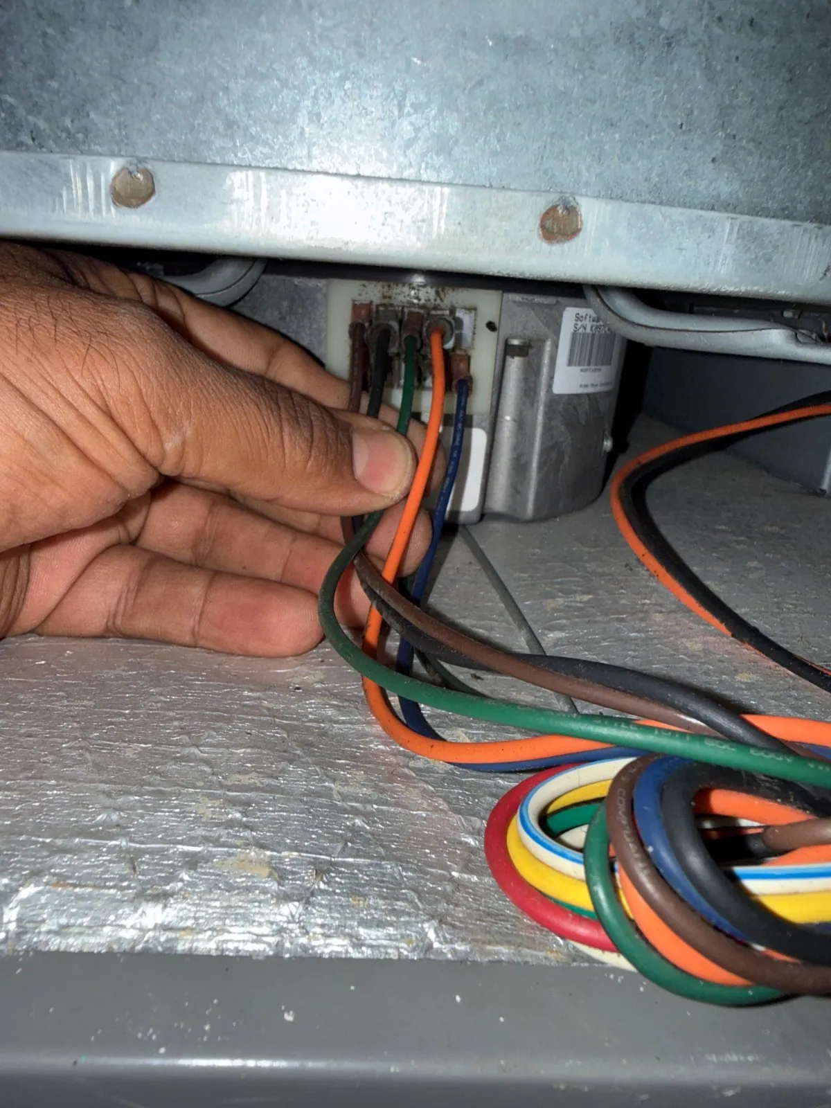 Wiring the new blower motor, Greenlawn NY