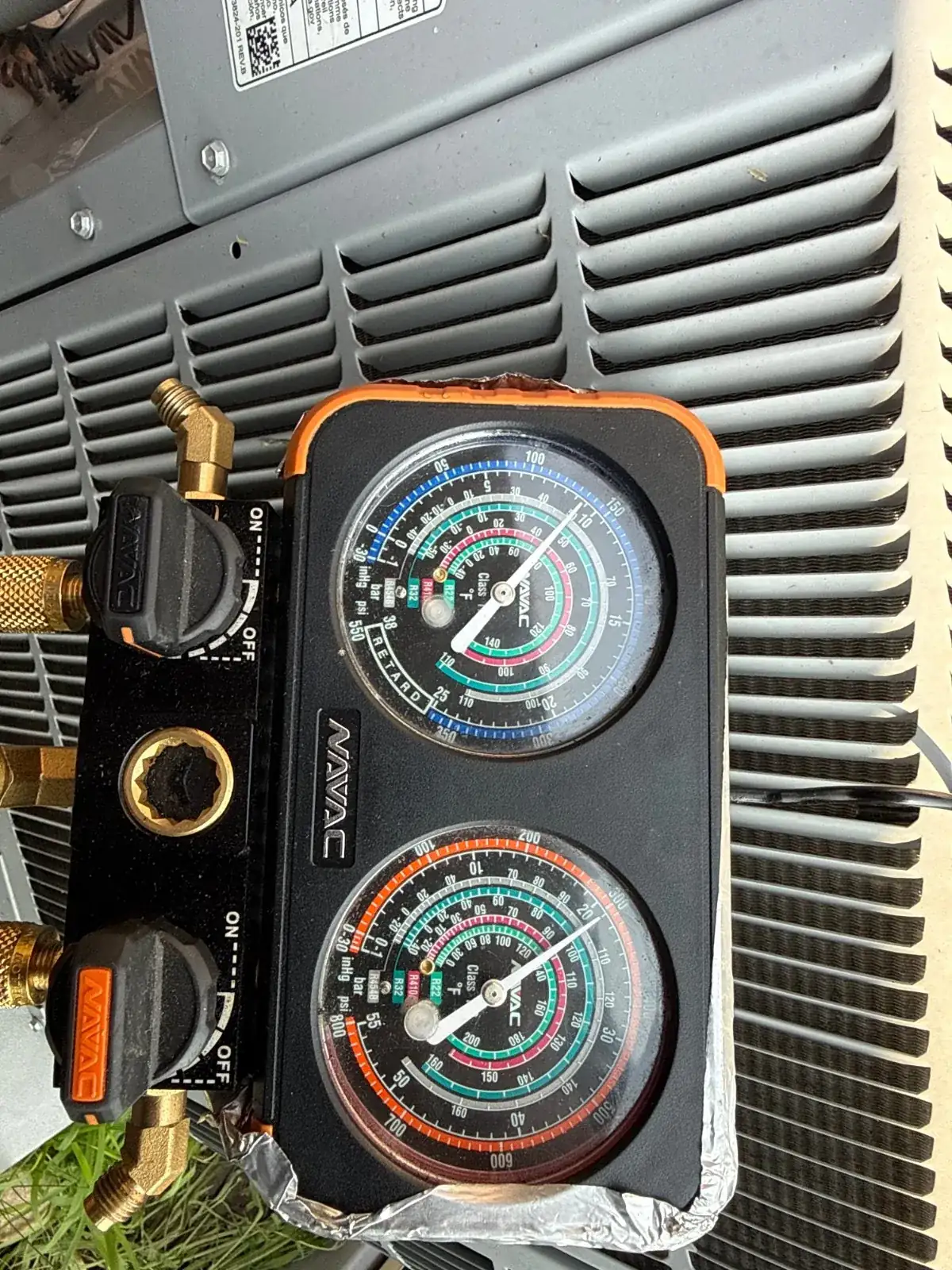 Gauges checking pressures after the cleaning, Hauppauge NY