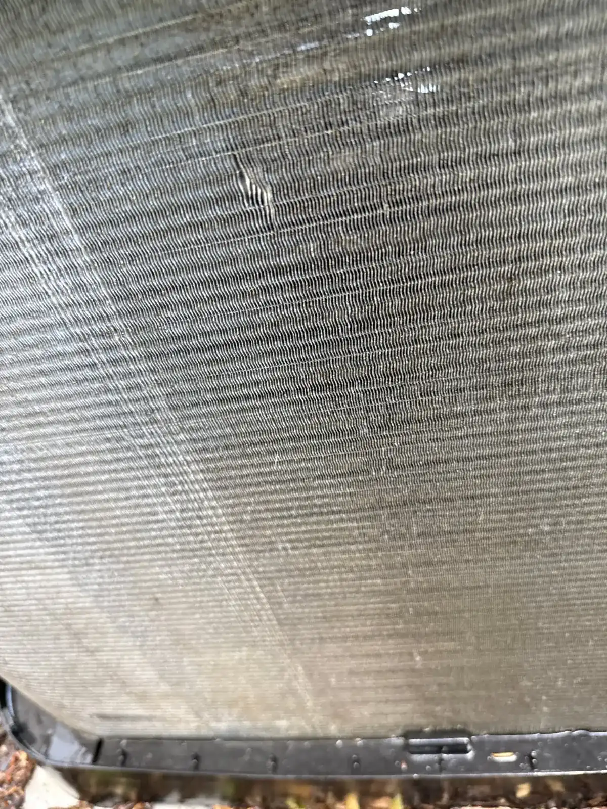 Dirty condenser coil before cleaning, Huntington NY