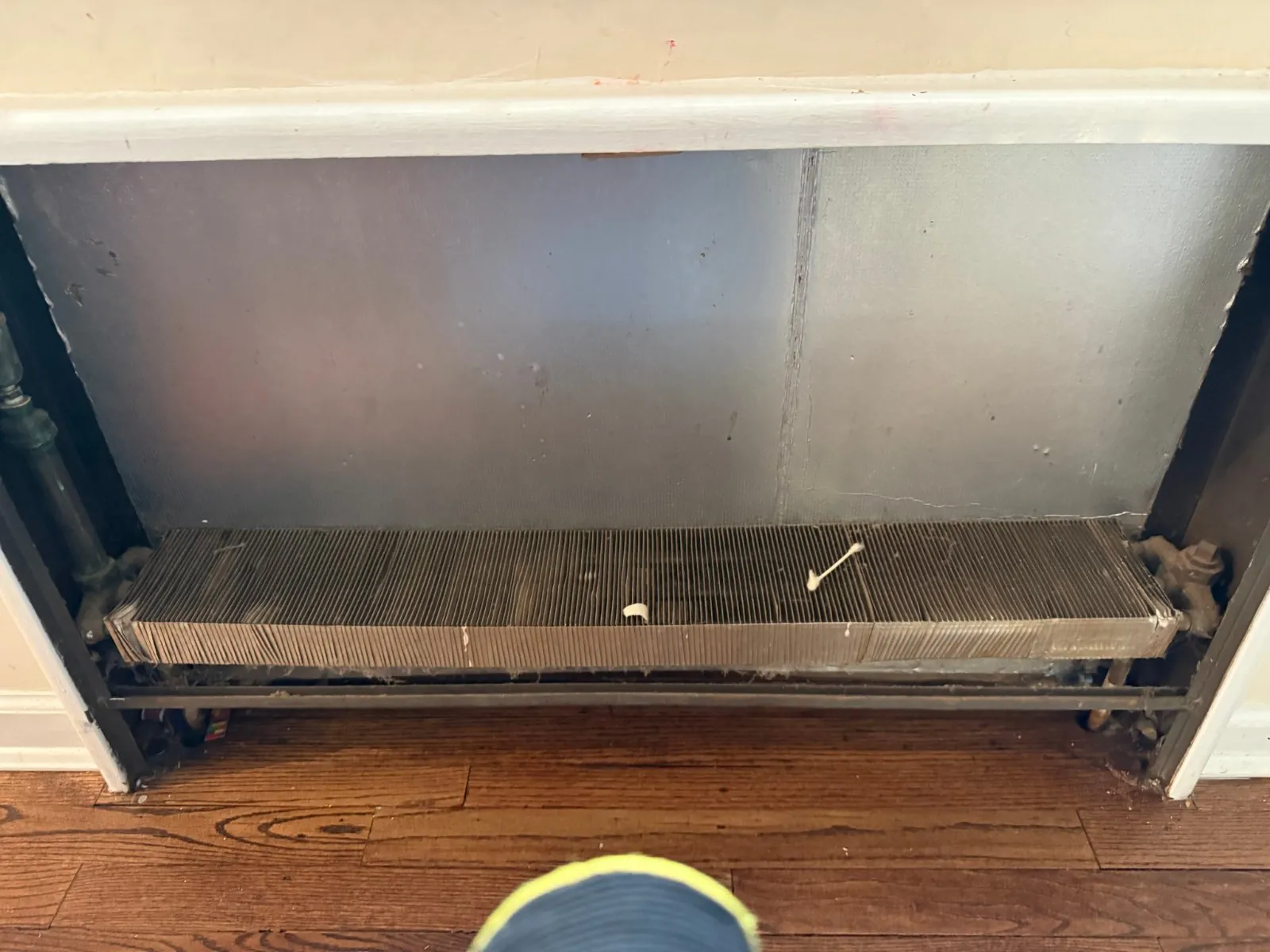 Baseboard fin coil after cleaning, Huntington NY