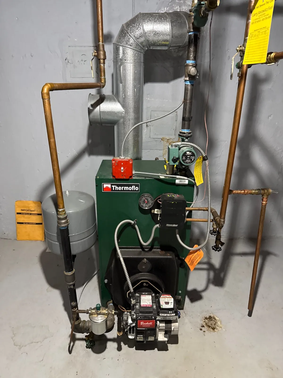Thermoflo oil boiler after the tune-up