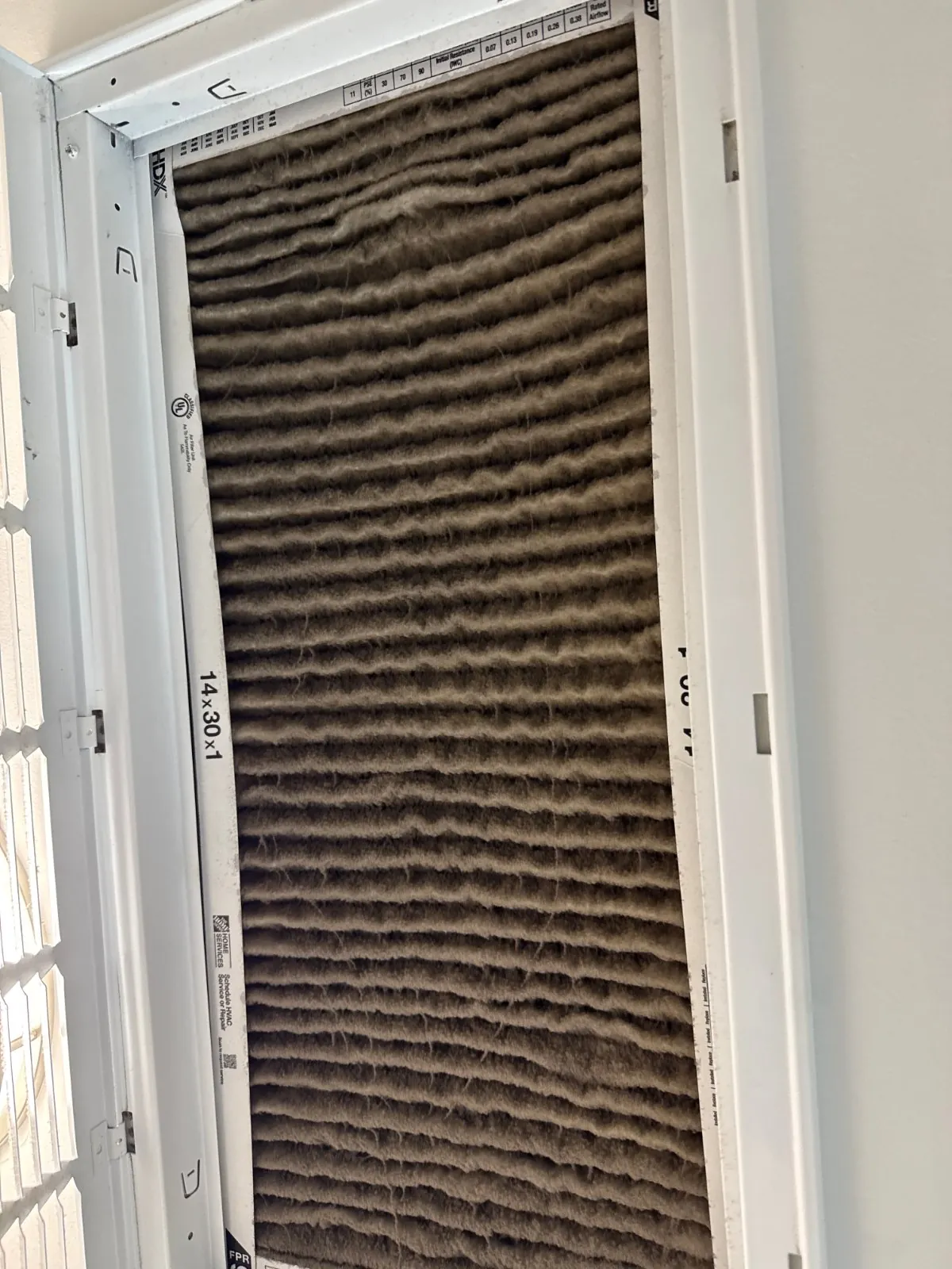 Dirty air filter found during the cooling tune-up, Huntington Station NY