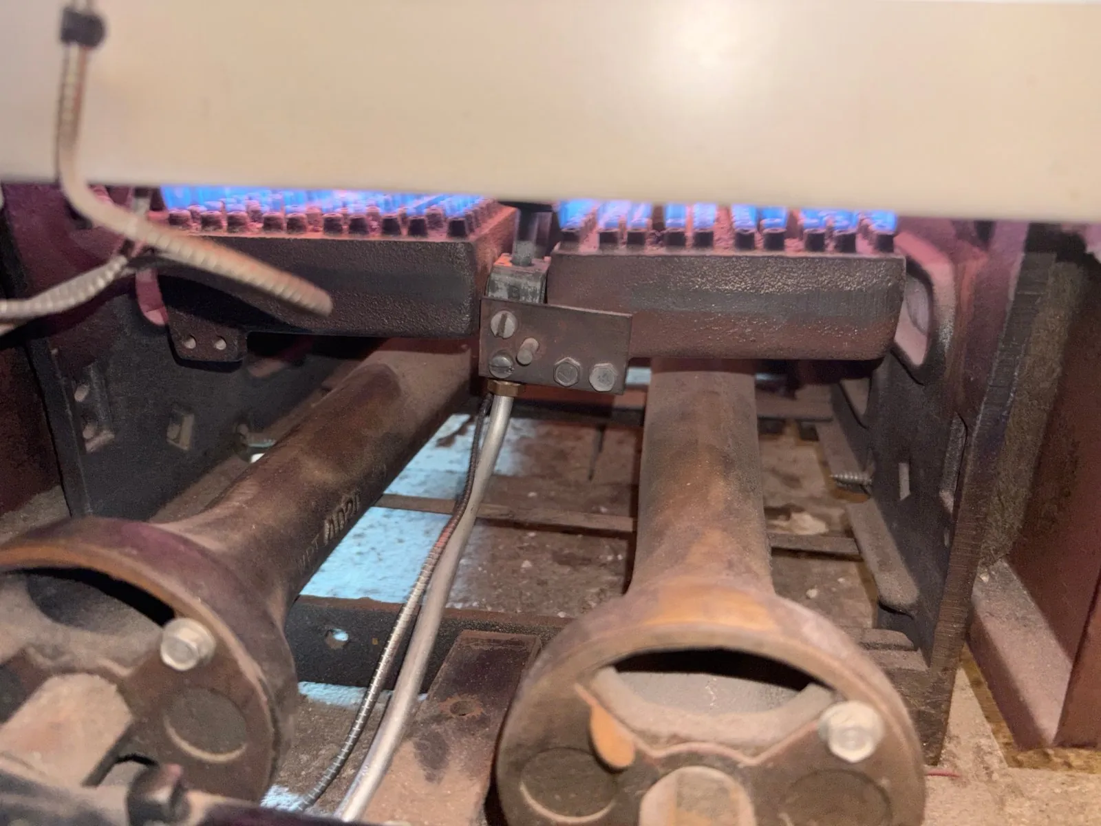 Boiler burners during the tune-up, Islip NY