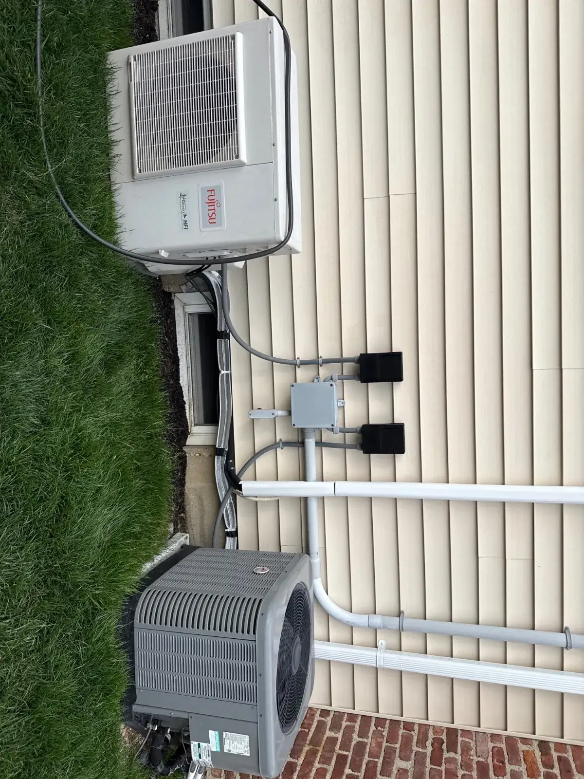 Outdoor condensers and line sets checked during the tune-up, Kings Park NY