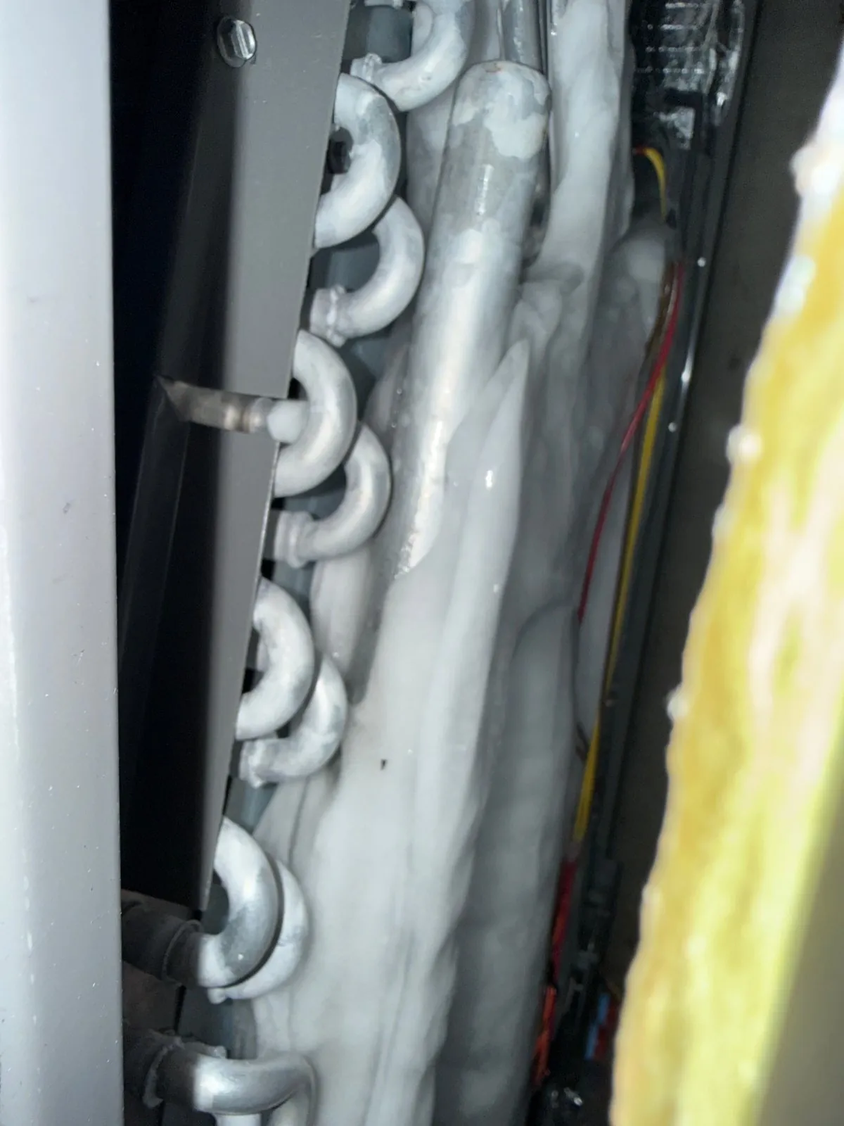 Indoor evaporator coil inspected on a no-cooling call, Lake Ronkonkoma NY