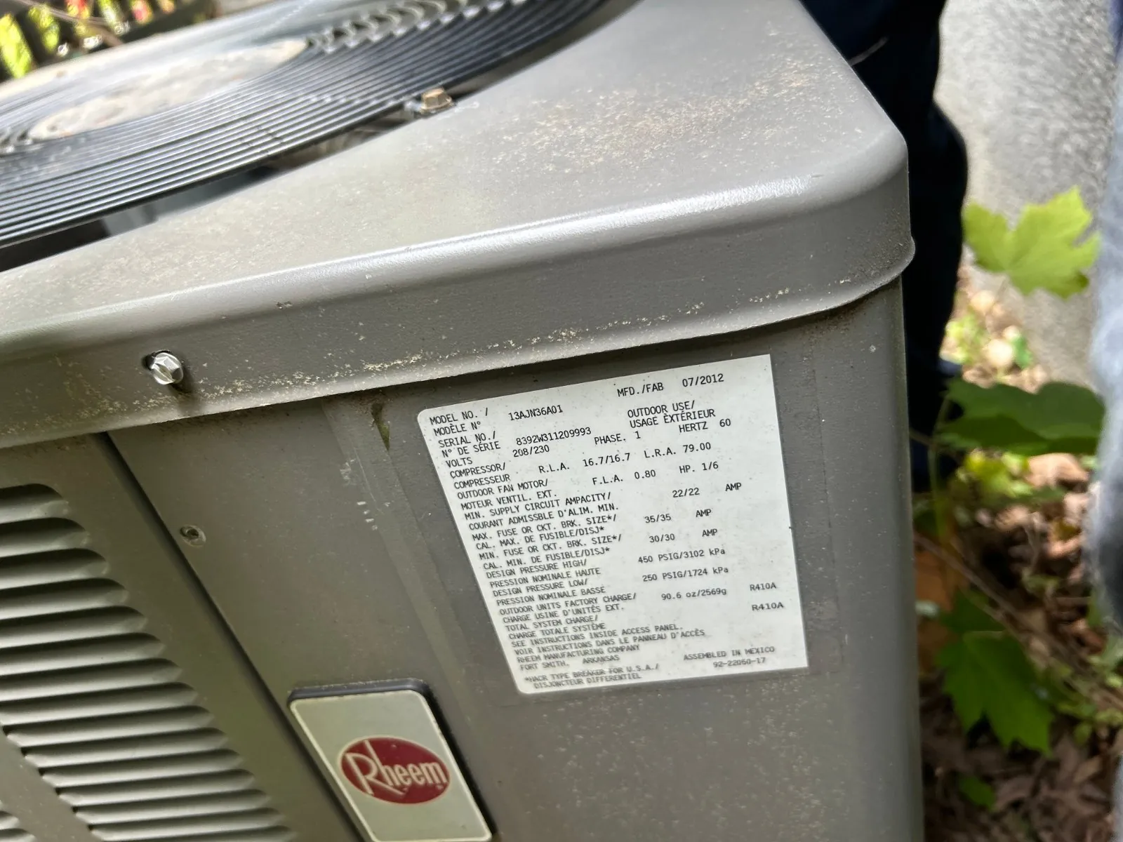 Outdoor condenser checked on a no-cooling call, Northport NY