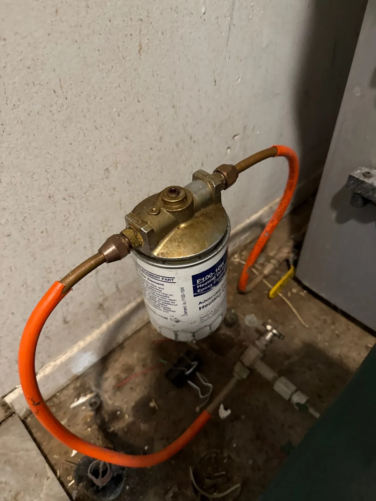 Oil filter on the supply line at the burner, Stony Brook NY